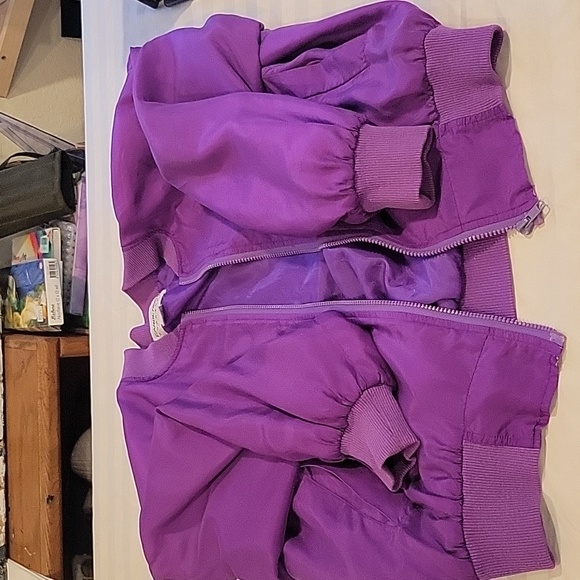 VTG 80's Carol Horn Purple Silk Bomber Jacket Zip Up size M - Picture 9 of 9